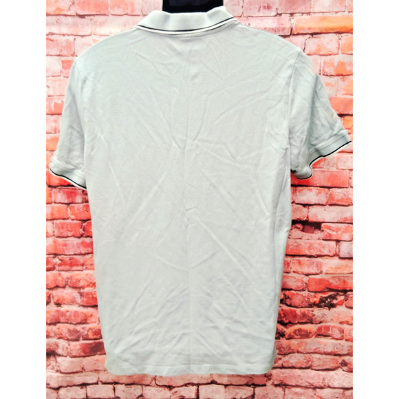 Armani Exchange Polo Shirt Men's XL Gray Twin Tipped Short Sleeve Performance - Picture 2 of 7